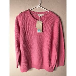 Boden Pink Cotton Sweater Women's Size M Brand New! Buttons